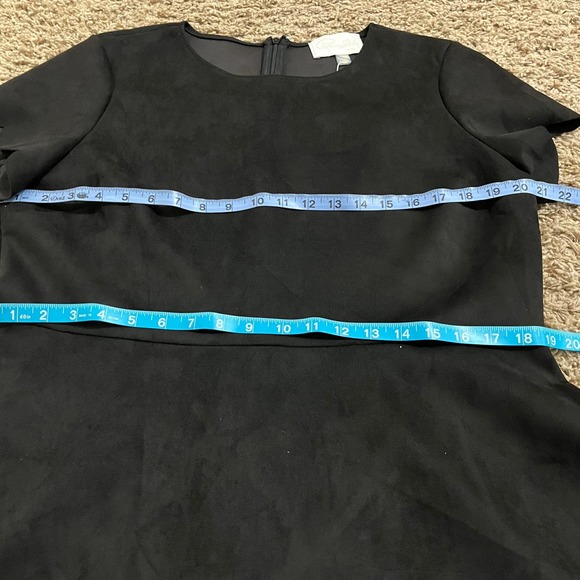 Pappagallo Dress Womens Size 16 Black Scalloped Fit And Flare Mini Short Sleeve - Picture 3 of 9